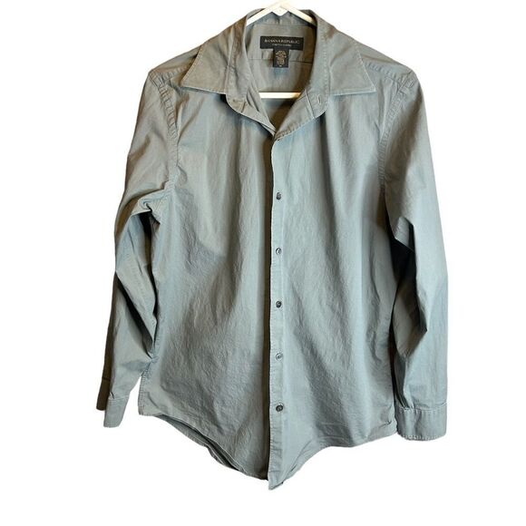 5 for $25🔥Medium Banana Republic Stretch Classic Grey Collared Dress Shirt - Picture 1 of 4